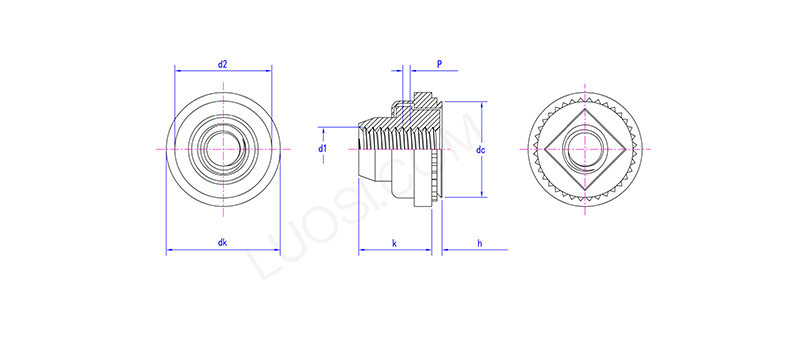 300 Series Stainless Floating Long Cinching Nut